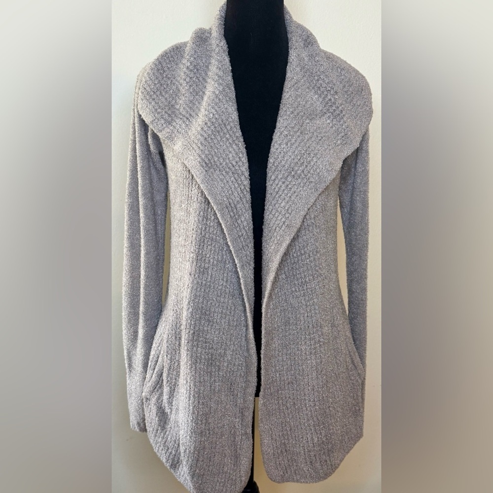 Barefoot dreams cozy chic lite gray cardigan with pockets XS  EUC